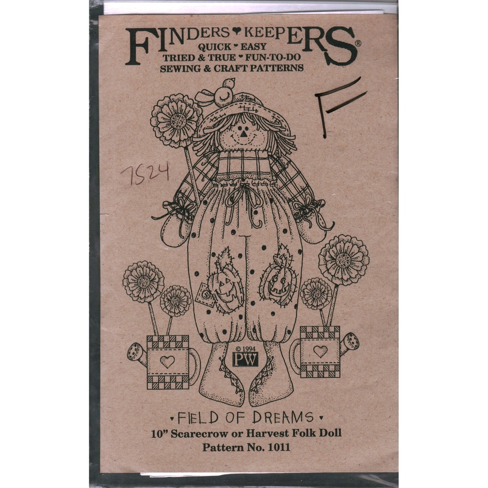 Finders Keepers Field of Dreams 1011 Scarecrow Harvest Folk Doll Sewing Pattern